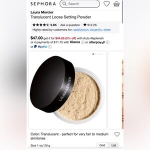 Laura Mercier Translucent Loose Setting Powder - NEW UNOPENED